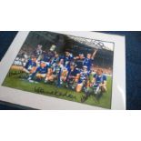 Everton Legends signed photograph. 16x12 colour team photo signed by 12 Everton players who won