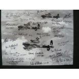 Lancaster Photo Signed 23 Bomber Command Veterans. 10 x 8 b/w photo signed by W/O John Banfield