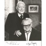 James Cagney and Pat O'Brian signed 10 x 8 inch b/w photo older age movie sceneGood condition. All