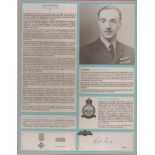 Bill Reid VC RAF Bomber Command profile. Signature of Flight Lieutenant William 'Bill' Reid VC 617
