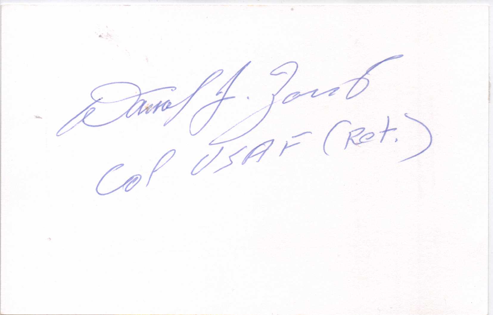 Captain Daniel J. Zoerb Signature of WWII fighter ace Captain Daniel J. Zoerb USAFGood condition.