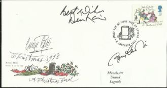 Manchester United Football Legends signed cover. Christmas 1993 cover signed by George Best, Bobby