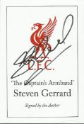 Steven Gerrard signed bookplate. Bookplate from the book The Captain's Armband signed by legendary