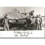 Luftwaffe ace Hermann Buchner signed photo. 6x4 black and white photo signed by Luftwaffe ace Herman