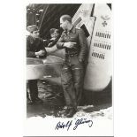 Luftwaffe ace Adolf Glunz signed photo. 6x4 black and white photo signed by Luftwaffe ace Adolf