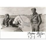 Luftwaffe ace Stefan Litjens signed photo. 6x4 black and white photo signed by Luftwaffe ace