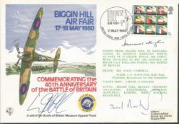 Desmond Hughes DFC Battle of Britain pilot signed 40th ann BOB Biggin Hill Airfair cover Good