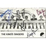 The Kings Singers all six members signed 6 x 4 black and white photo Good condition. All items