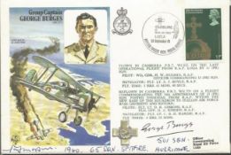 F Sgt Percy Morfill 501 Sqn Battle of Britain and George Burges DFC signed on Burges historic