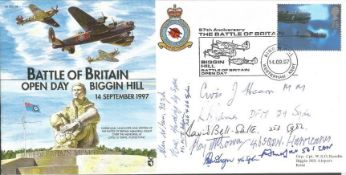 Eight Battle of Britain pilots signed 1997 Biggin Hill Open Day Cover JSCC36. Signed by David Bell