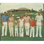 Jack Nicklaus signed 8 x 6 magazine photo page with hi on golf course standing with his family