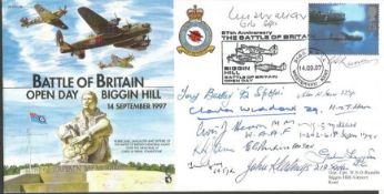 Twelve Battle of Britain pilots signed 1997 Biggin Hill Open Day Cover JSCC36. Signed by Tony