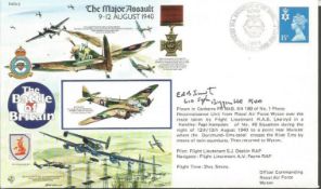 Flt Lt Brian B Smith 610 Sqn Battle of Britain pilot Biggin Hill 1940 signed 50th ann RAFA5 cover