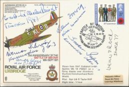 WW2 Luftwaffe Aces multisigned RAF Uxbridge cover from Hans Rossbach cover series no. 40. Signd by