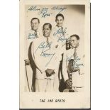 The Ink Spots 1940s US Close Harmony singers signed vintage 6 x 4 black and white photo with