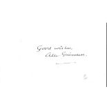 Alec Guinness signed 6 x 4 white card inscribed best wishes Good condition. All items come with a