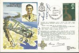 Sgt Dennis Nichols 56 Sqn Battle of Britain and George Burges DFC signed on Burges historic aviators