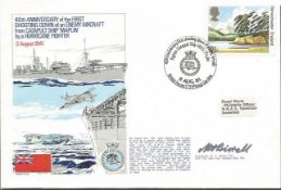 Cdr M Birrell rare Battle of Britain pilot signed Navy cover comm. 1st victory from a Catapult