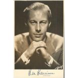 Rex Harrison signed 6 x 4 black and white photo Good condition. All items come with a Certificate of