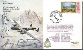 FO John Kilmartin 43 Sqn Battle of Britain and ACM Sir Harry Broadhurst signed Avro Lincoln bomber