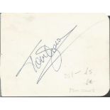 Tom Jones signed autograph album page Good condition. All items come with a Certificate of