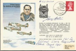 Sgt Arthur Holton 141 Sqn Battle of Britain signed Sir Douglas Bader historic aviators cover Good