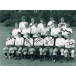 Tottenham Hotspur 1960S Squad 12X16 Photo Signed By Peter Baker, Maurice Norman, Les Allen, Ron