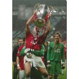 Wes Brown signed Manchester United European Cup 8x12 Photo. Good condition. All items come with a