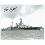 Ted Briggs signed 10x8 b/w photo of HMS Hood. Ted Briggs MBE (1923 - 2008) was the last survivor