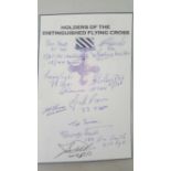 Distinguished Flying Cross holders signed bookplate. Small bookplate autographed by 13 holders of