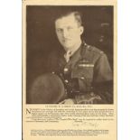 Lt Colonel W A Billy Bishop VC Great War ace signed portrait page from his book Good condition.