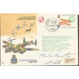 Dambuster Mick Martin autographed cover. 1975 Lancaster of the Battle of Britain Flight signed by