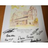 England World Cup Winners 1966 14X19 Wembley Print Signed Geoff Hurst, George Cohen (Twice), Roger