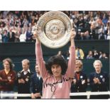 Virginia Wade signed photo. Colour 8x10 photo autographed by tennis legend Virginia Wade, seen