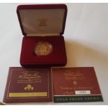 2000 Queen Mother Gold Proof Centenary Coin Royal Mint, Five Pounds 22ct (39.94g), boxed with