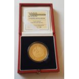 2000 Five Pound Millennium Proof Gold Coin 22 ct 39.94gms in Royal Mint presentation case with