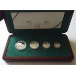 1998 Canada Platinum Gray Wolf coin collection. 1998 Gray Wolf 4-Coin Set containing the 1/10, 1/