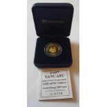 1997 Vanuatu Queen Mother Proof Gold 100 Vatu Coin 14 ct 7.78gm in Westminster presentation case