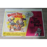 Bless this House The Five Crazy Boys UK quad double feature Condition C9 fine has some tears to