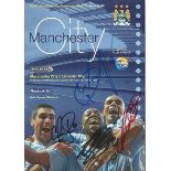 Manchester city v Leicester programme dated 9/11/2003 signed on front cover by P Wanchope, T