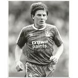 Peter Beardsley autographed photo. High quality black and white 8x10 photograph autographed by
