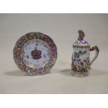 A late 19th century Vienna plate and cup and cover (2)