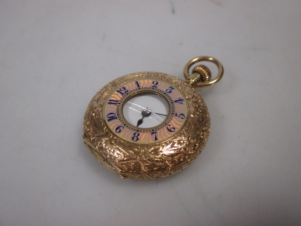 An 18ct gold ladies fob watch