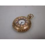 An 18ct gold ladies fob watch