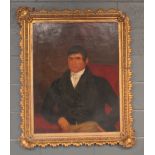 English School (19th Century), Portrait of a Gentleman, in white cravat and black jacket, oil on