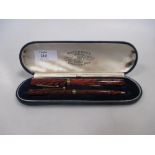 A Waterman's 9ct gold mounted 'Ideal' Pen and Pencil set, 1929