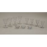Four small faceted wines engraved with N below crown for Napoleon 3rd, together with a set of four