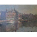 Stephan Stevens (20th Century) - View of the Inner Basin at Honfleur, oil on canvas, signed lower