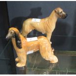 A Beswick Afghan Hound and another dog (2)