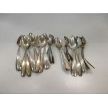 A set of six 19th century Dutch silver teaspoons possibly by A J Driessen, prick dot engraved,